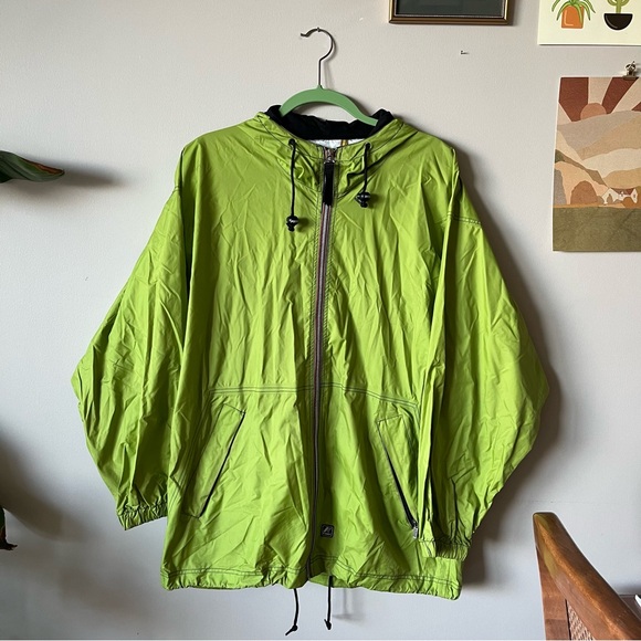 Vintage K-Way Men’s Rain Jacket in Green Lime Size Medium - Picture 7 of 15
